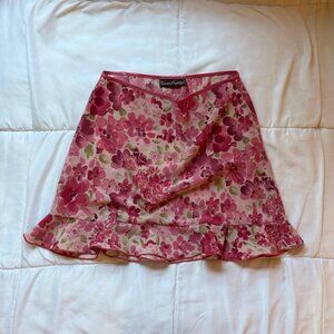Y2K Pink Floral Skirt